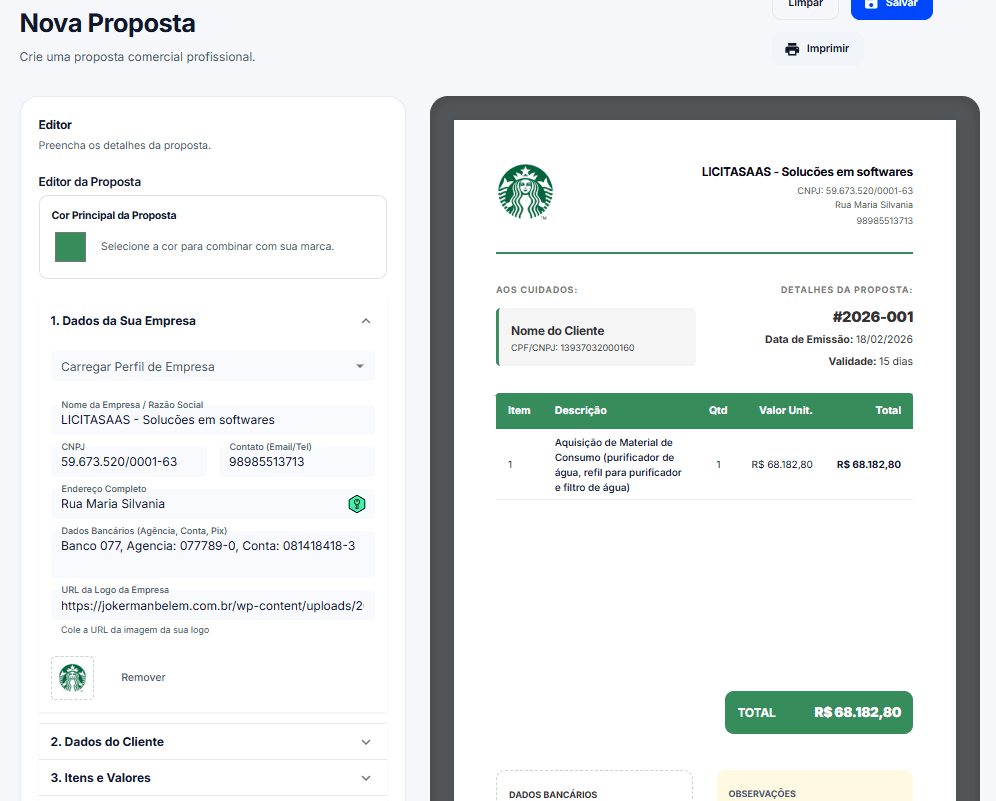 Propostas Inteligentes e Personalizadas